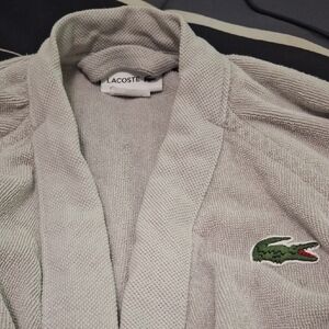 Lacoste Light Gray Textured Bathrobe
